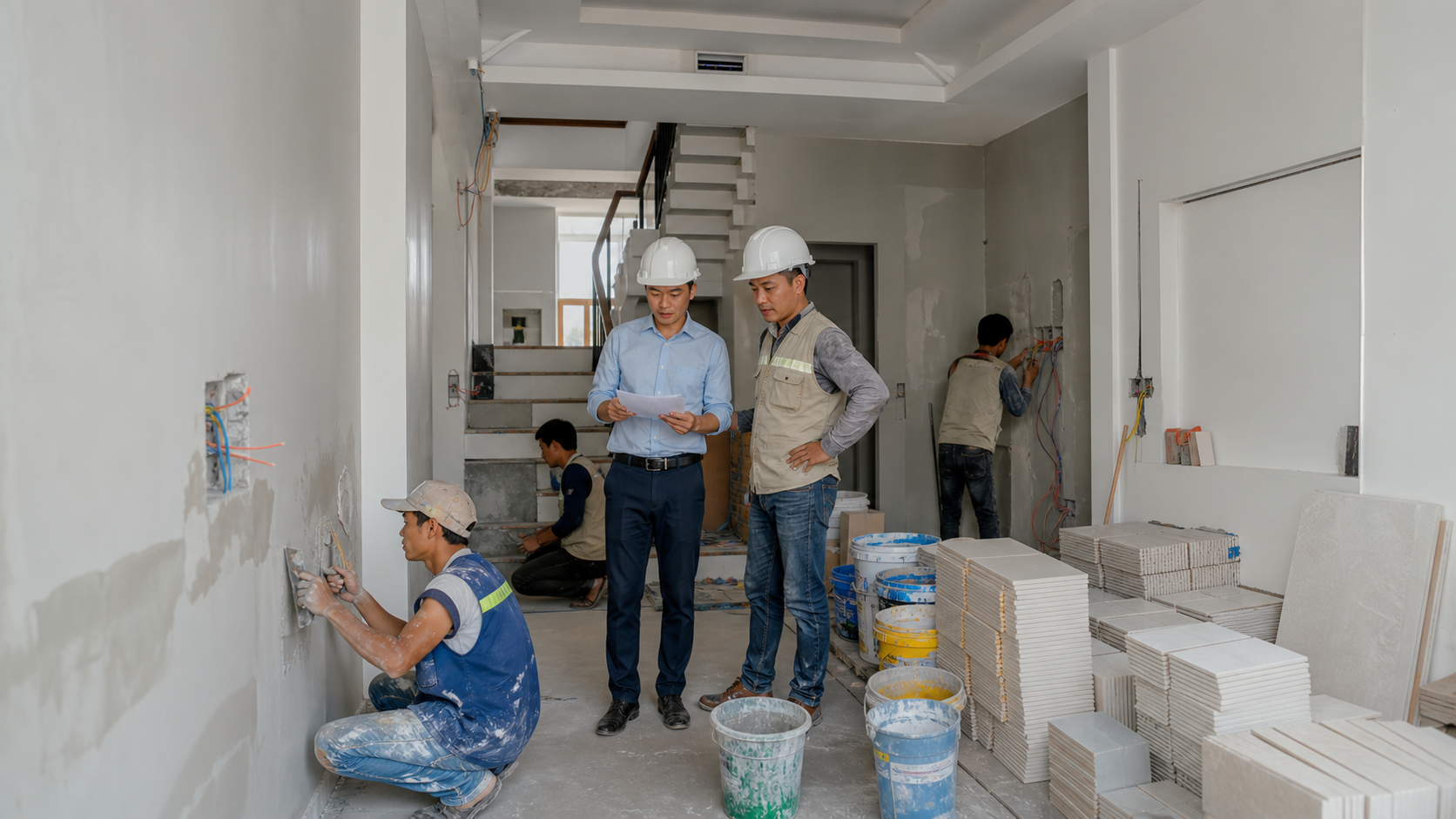 Giai đoạn hoàn thiện nhà ở dân dụng trong quy trình thi công trọn gói