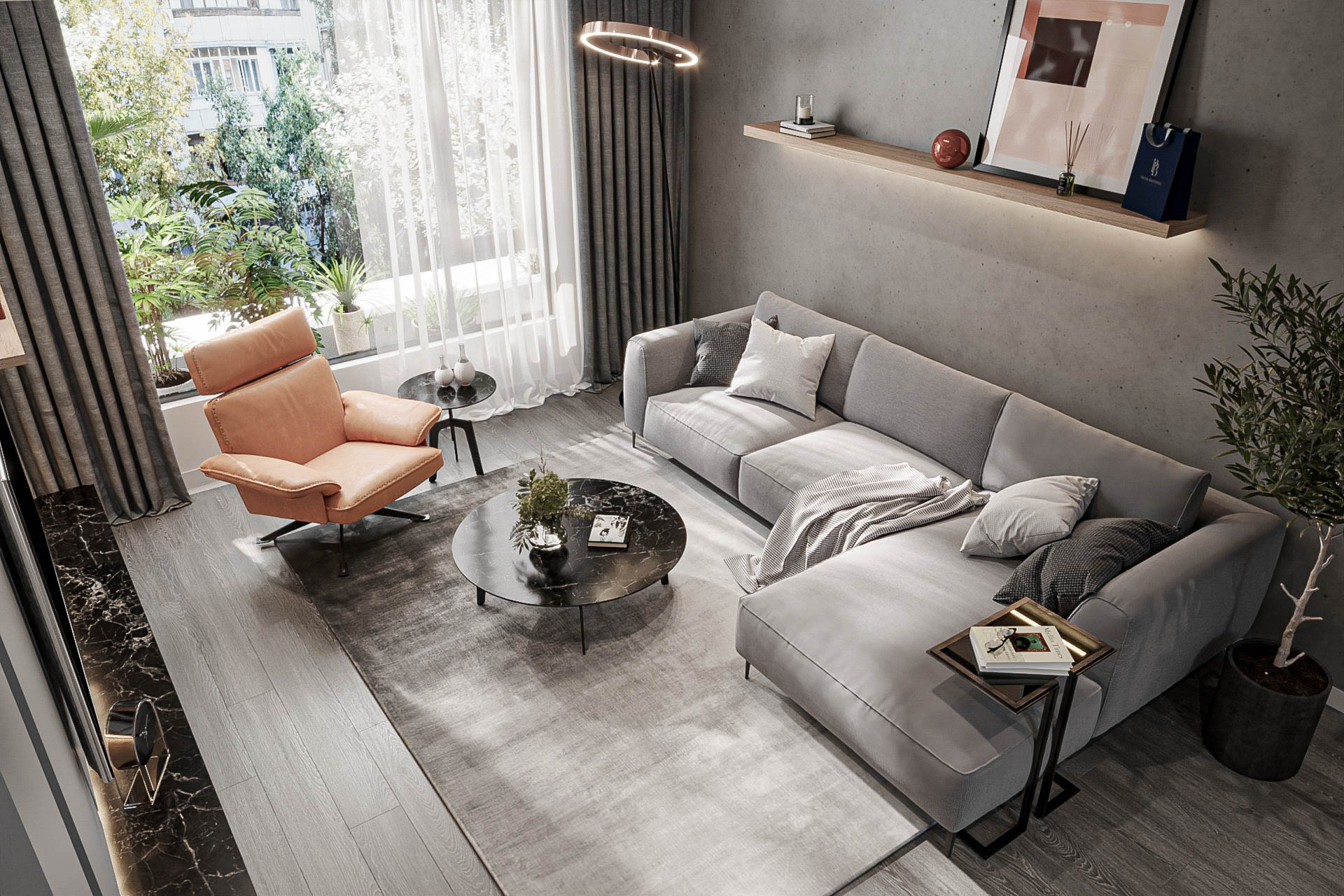 thiết kế phòng khách đẹp hiện đại